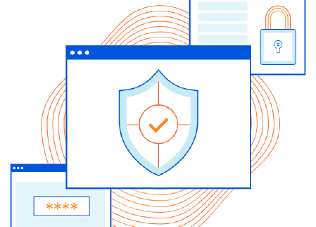 Cloud security and infrastructure illustration